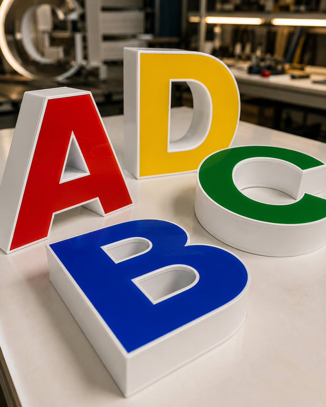 Letras corpóreas LED — Para locales, vitrinas y marcas comerciales.